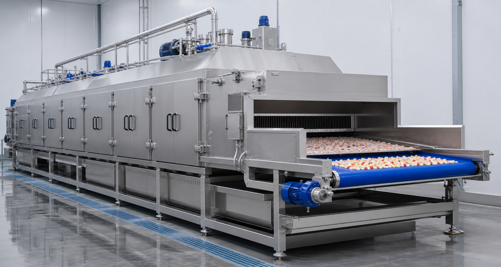 Industrial IQF freezer manufacturing detail